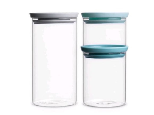 Voorraadbus stapelbaar set van 3 glas (350ml,600ml en 1100ml)