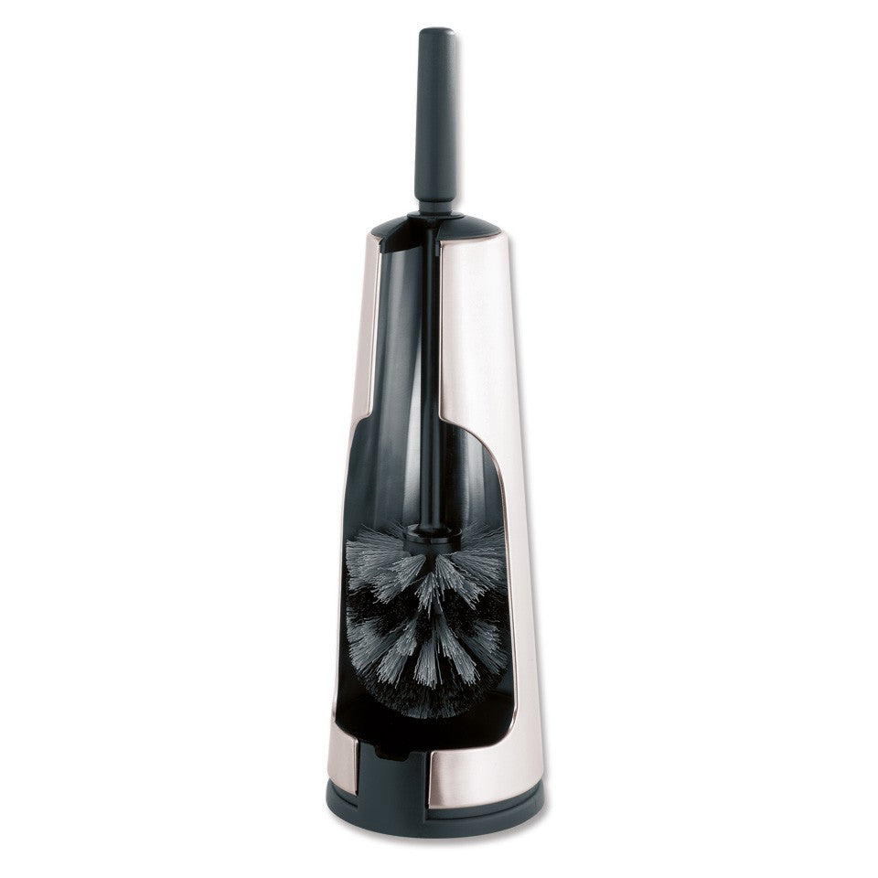 Toiletborstel en houder matt steel dia.12x42cm