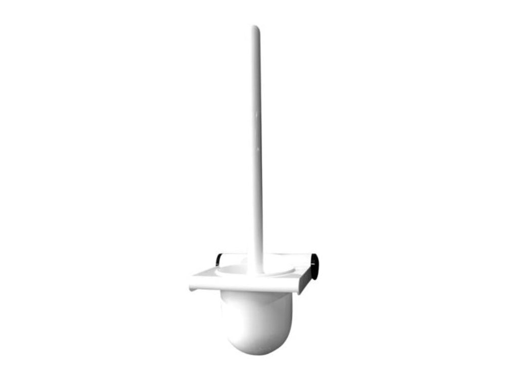 Toiletborstelgarnituur wit kunststof voor aan de muur