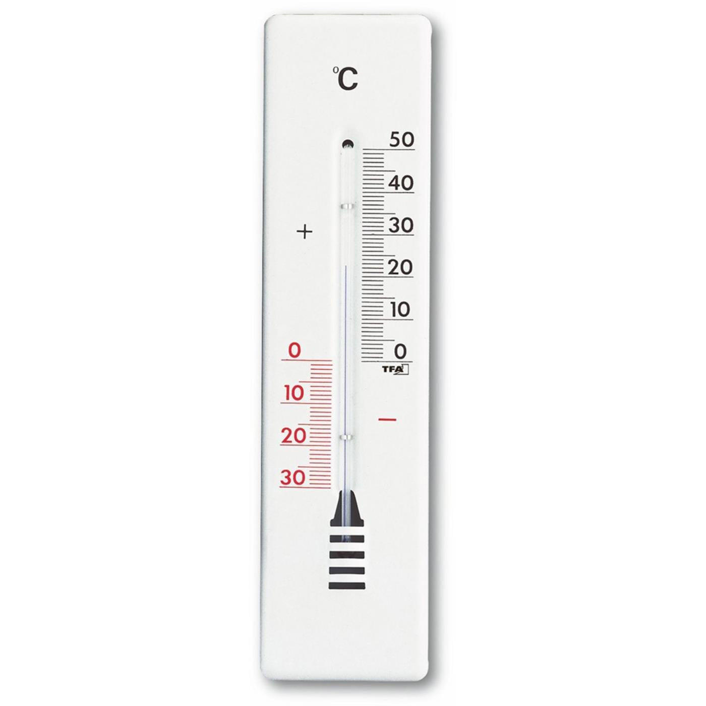 Thermometer metaal wit 22cm