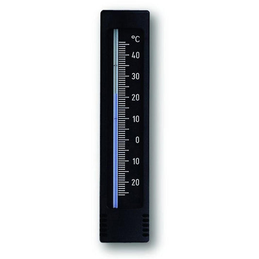 Binnen/buitenthermometer analoog kunststof 14,5cm zwart