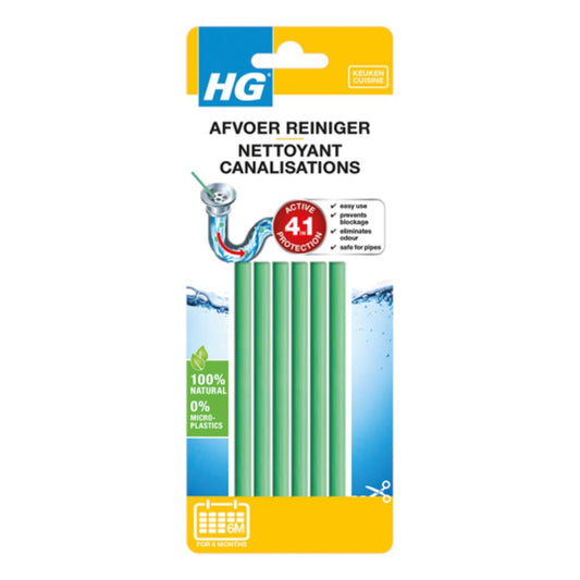 Afvoerreiniger sticks kaart a 6 stuks. 100% naturaal, 0% microplastics