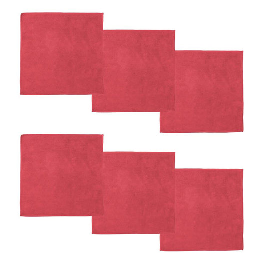 Microvezeldoek Billie 30x30cm rood pak a 6 stuks