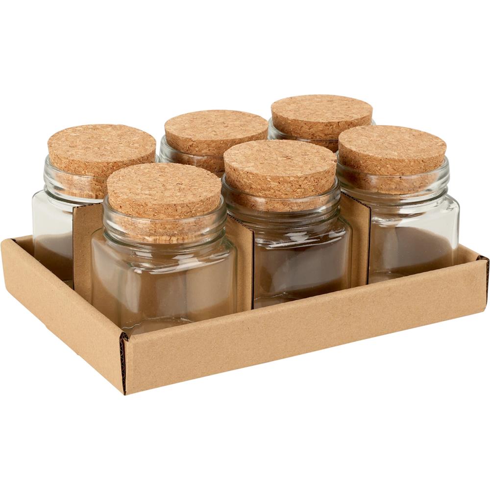 Voorraadpot glas met kurk deksel 160ml