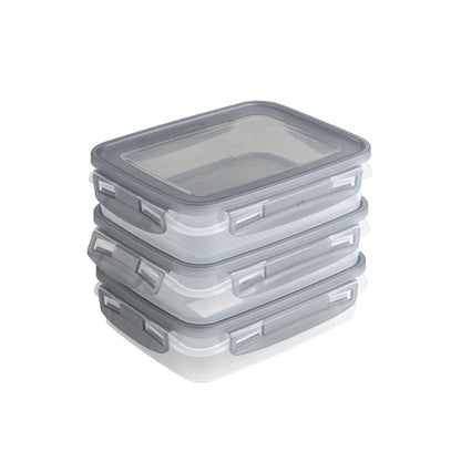 Club Cuisine diepvriesdozenset met clips set van 3 0,7L transparant grijs