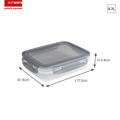 Club Cuisine diepvriesdozenset met clips set van 3 0,7L transparant grijs