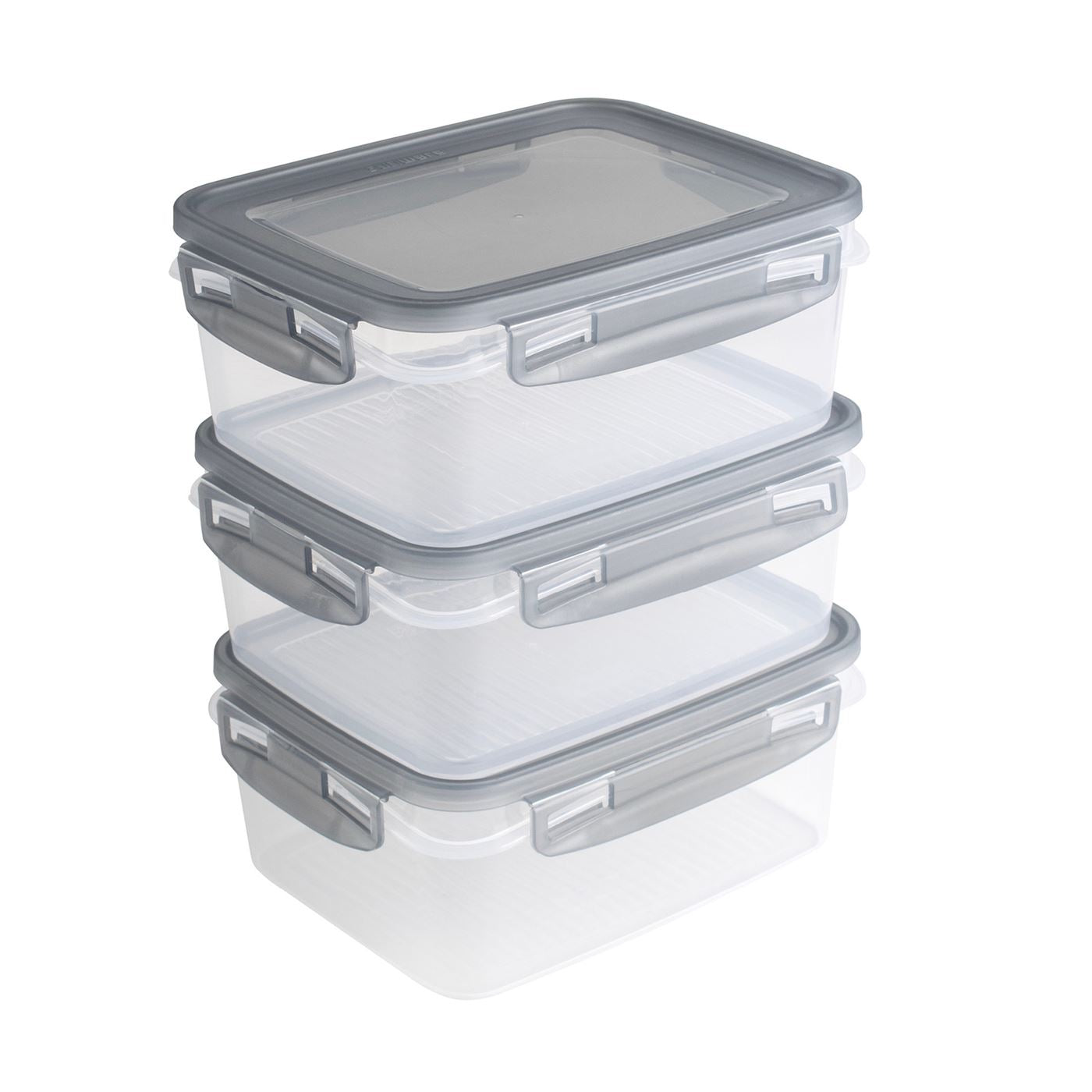 Sunware Club Cuisine diepvriesdozenset met clips set van 3 1,2L transparant grijs