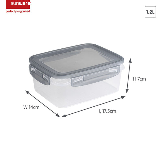 Sunware Club Cuisine diepvriesdozenset met clips set van 3 1,2L transparant grijs