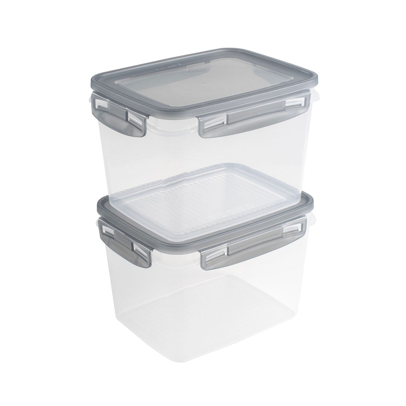 Sunware Club Cuisine diepvriesdozenset met clips set van 2 1,9L transparant grijs