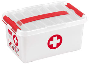Q-line eerste hulp box 6 liter wit/rood 30x20x14cm