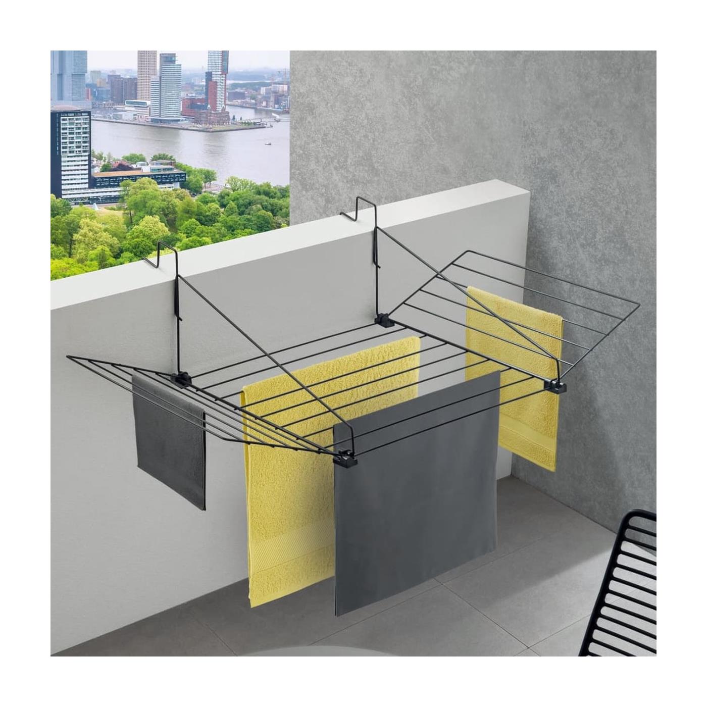 Metaltex/Tomado droogrek Tilburg 12m zwart (103x68cm)