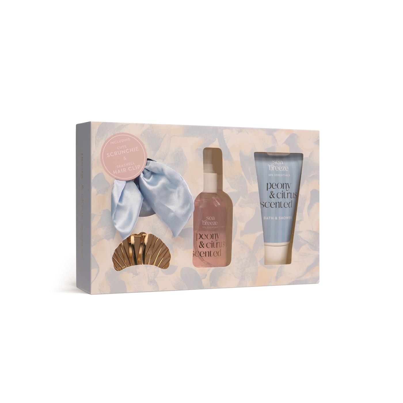 Source Balance Bad Giftset Sea Breeze geschenkset met haar accessoires Bodymist 100mlBad & Douche gel 75ml