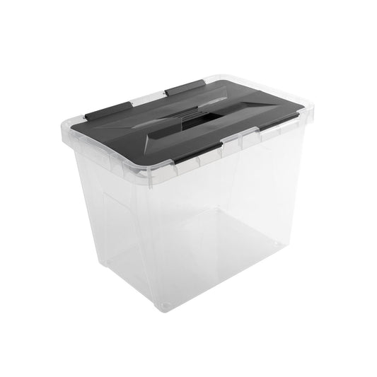 Onyx opbergbox 15L transparant antraciet