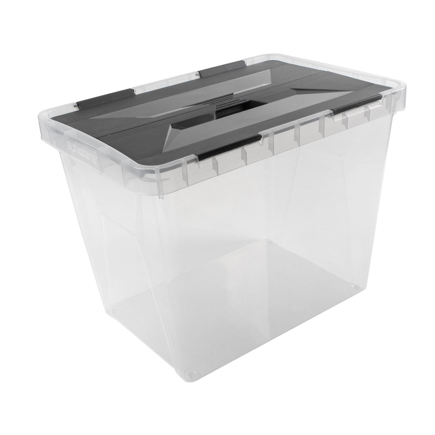 Onyx opbergbox 25L transparant antraciet