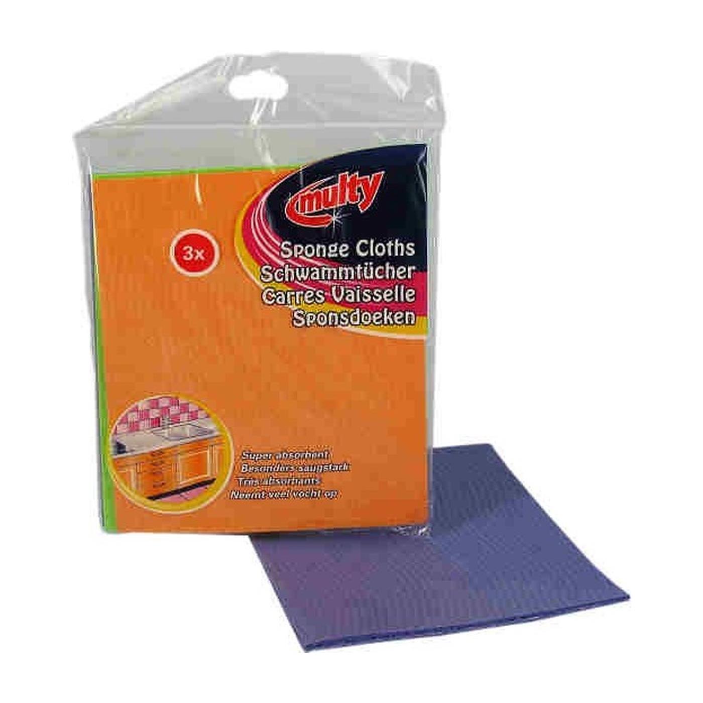 Multy Sponsdoeken 18x20cm pak a 3 stuks