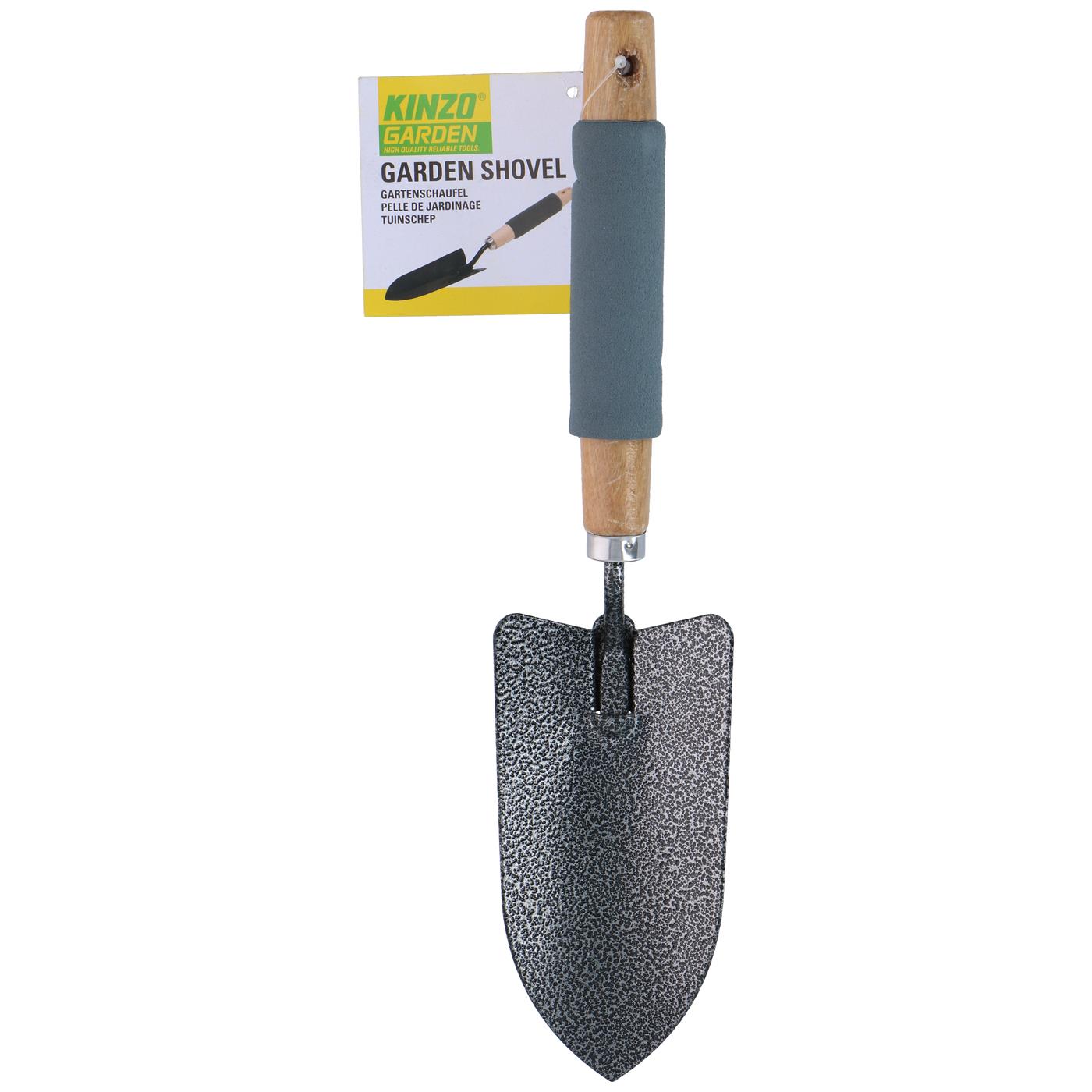 Tuinschepje metaal/hout 34cm met softgrip