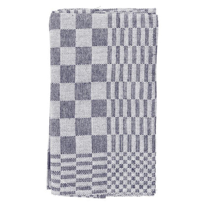 Theedoeken geblokt 60x65 blauw pak a 6 st.
