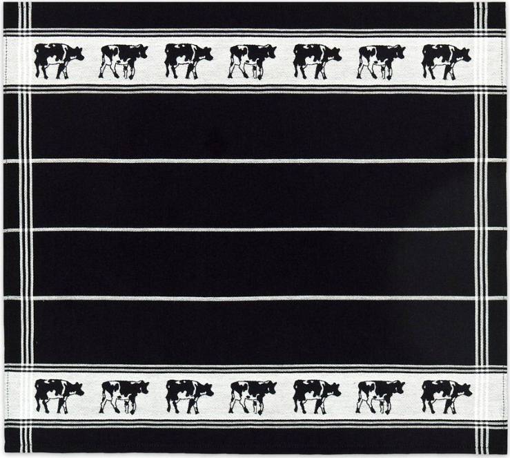 Theedoek koe zwart/wit 60x65cm 6 stuks