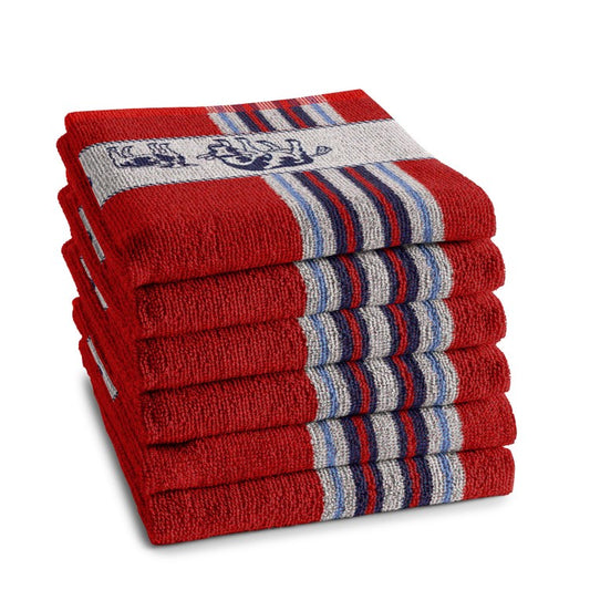 Keukendoek Friesian red 50x55cm 6 stuks