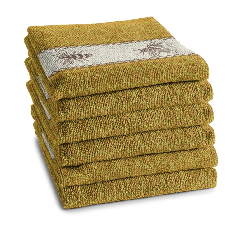 Keukendoek bees 50x55cm yellow per 6 stuks