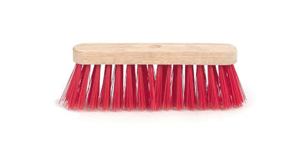 Linea Straatbezem rood nylon-hout 30cm