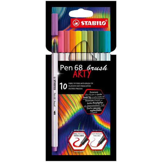 Arty Pen 68 brush viltstiften etui a 10 kleuren