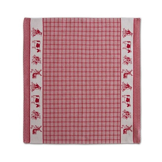 Theedoek Dutchie rood 60x65cm 6 stuks